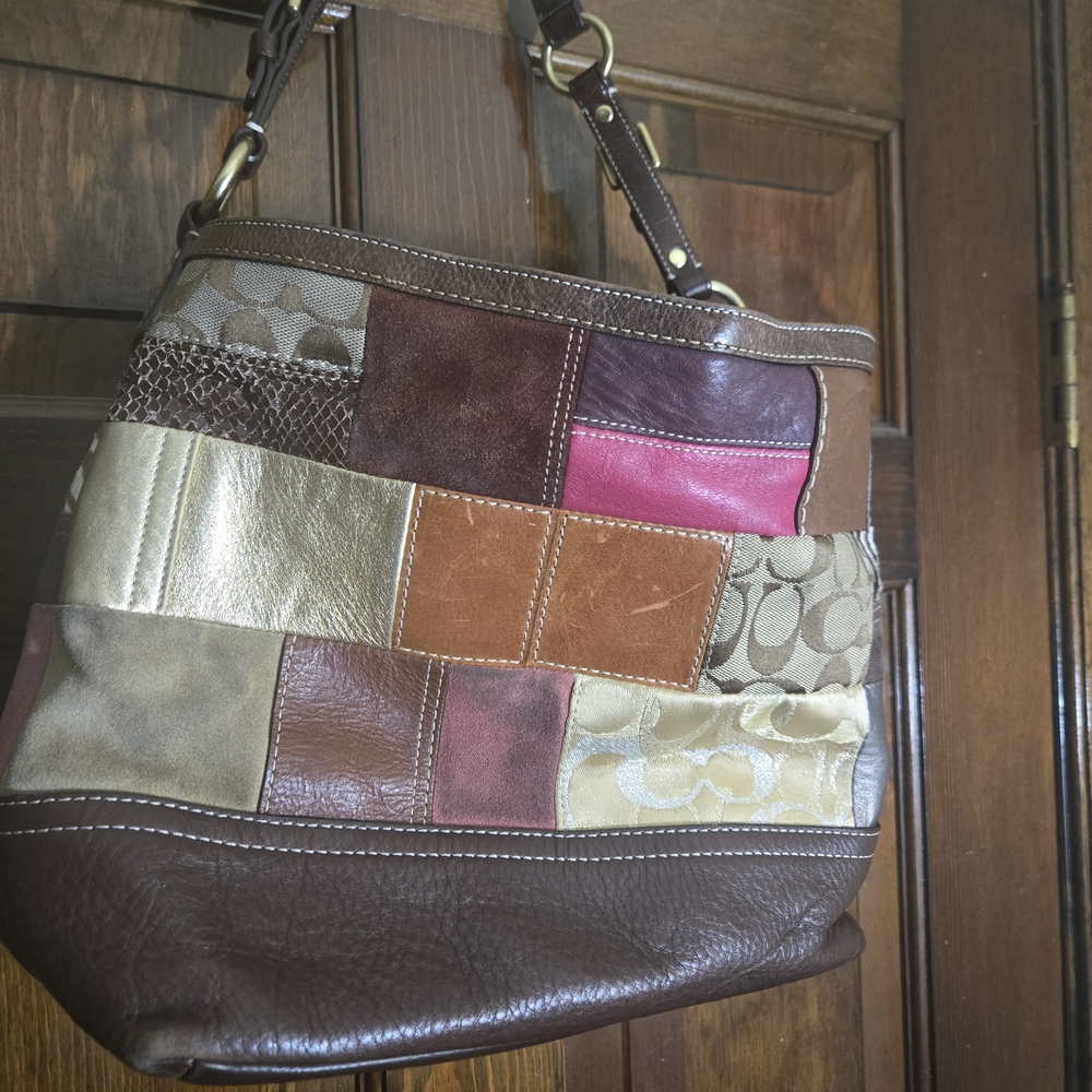 Patchwork Leather Shoulder Bag - image 2